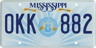 MS license plate OKK882