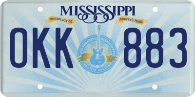 MS license plate OKK883