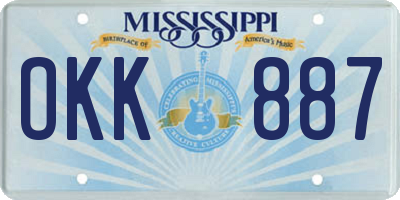 MS license plate OKK887