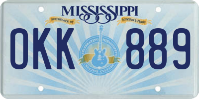 MS license plate OKK889