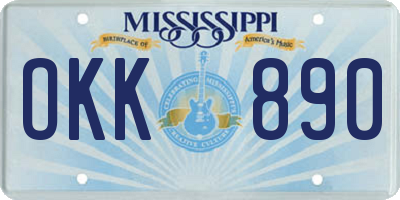 MS license plate OKK890