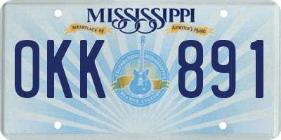 MS license plate OKK891