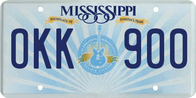 MS license plate OKK900