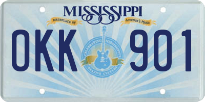 MS license plate OKK901