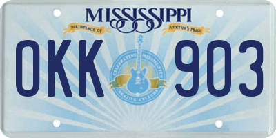 MS license plate OKK903
