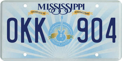 MS license plate OKK904