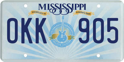 MS license plate OKK905