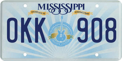 MS license plate OKK908