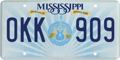 MS license plate OKK909