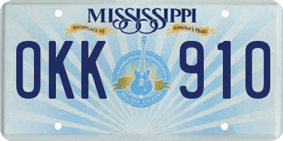 MS license plate OKK910