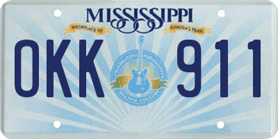 MS license plate OKK911