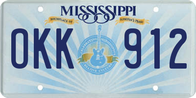 MS license plate OKK912