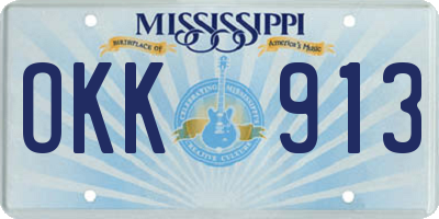 MS license plate OKK913