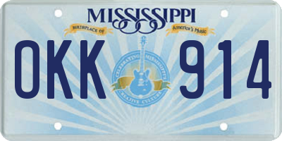 MS license plate OKK914