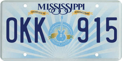 MS license plate OKK915