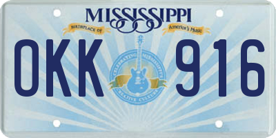MS license plate OKK916