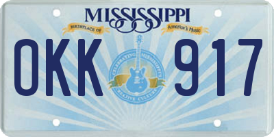 MS license plate OKK917