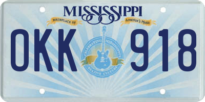 MS license plate OKK918