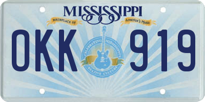 MS license plate OKK919