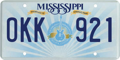 MS license plate OKK921