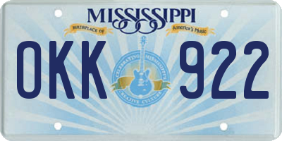 MS license plate OKK922
