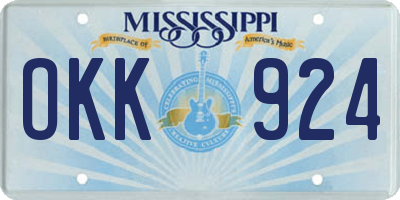 MS license plate OKK924
