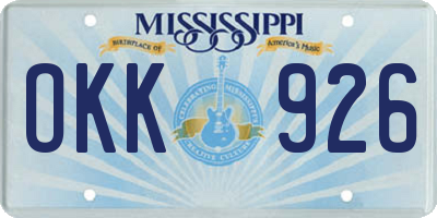 MS license plate OKK926