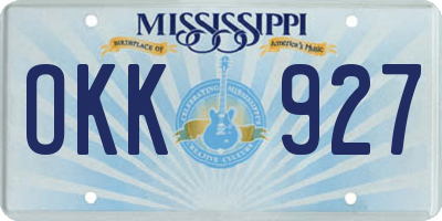MS license plate OKK927