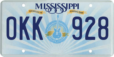 MS license plate OKK928
