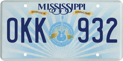 MS license plate OKK932