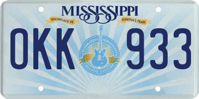 MS license plate OKK933