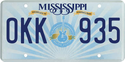 MS license plate OKK935