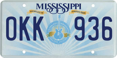 MS license plate OKK936