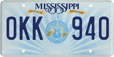MS license plate OKK940