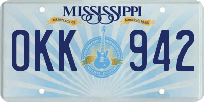 MS license plate OKK942