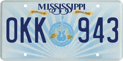 MS license plate OKK943