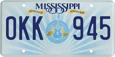 MS license plate OKK945