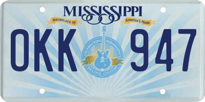 MS license plate OKK947