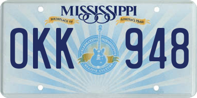 MS license plate OKK948