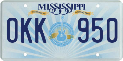 MS license plate OKK950