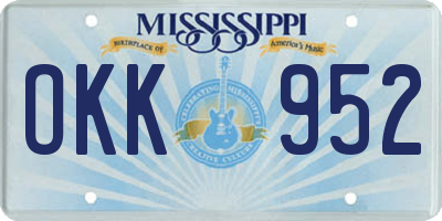 MS license plate OKK952