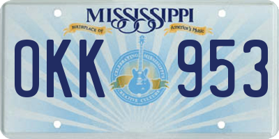 MS license plate OKK953