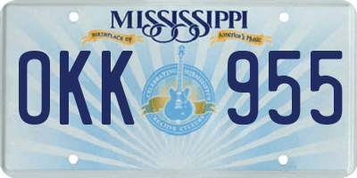 MS license plate OKK955