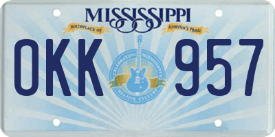 MS license plate OKK957