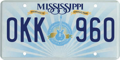 MS license plate OKK960