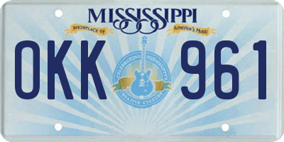 MS license plate OKK961