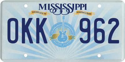 MS license plate OKK962