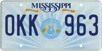 MS license plate OKK963