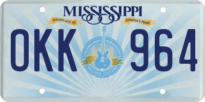 MS license plate OKK964