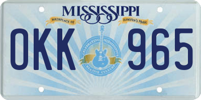 MS license plate OKK965